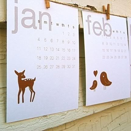 Printable 2009 Calendar by Little Brown Pen