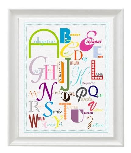 Colorful modern alphabet poster