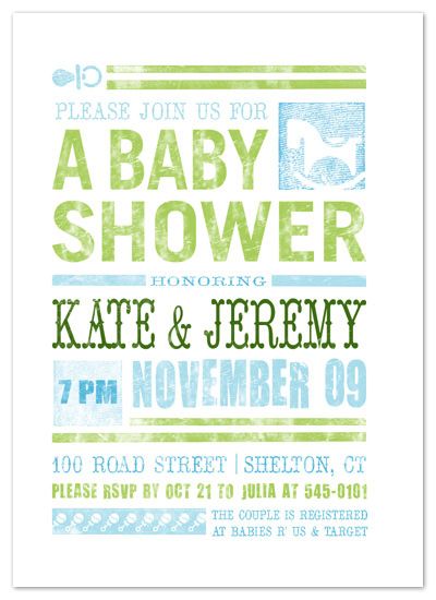 Rattles and Rockers baby shower invitation
