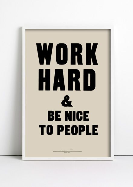 Work Hard and Be Nice poster | Cool Mom Picks
