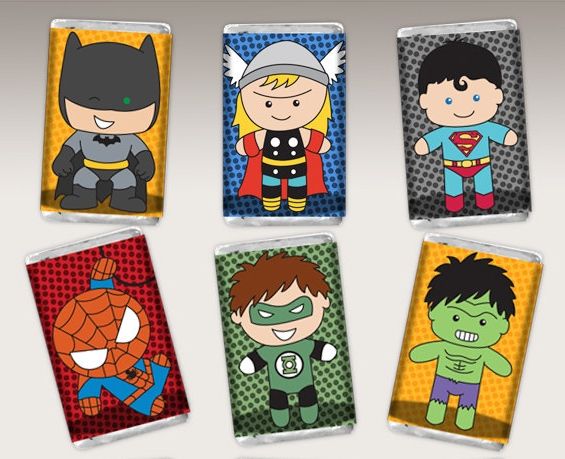 LilFaces Printables superhero candy wrappers | cool mom picks
