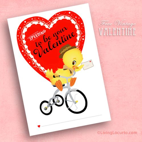 Free Printable Vintage Valentine's Day Card | Living Locurto