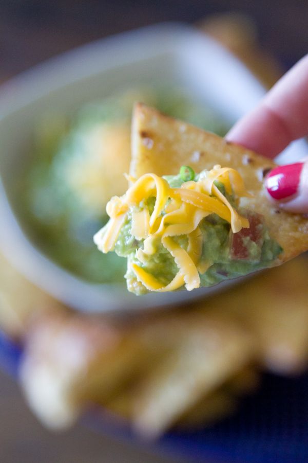 Cheesy Guacamole recipe from What's Gaby Cooking, author of the Absolutely Avocados Cookbook