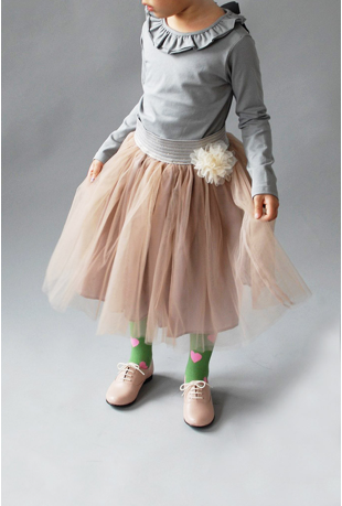 Ruffle collar girls' shirt and long tutu skirt | Wunway