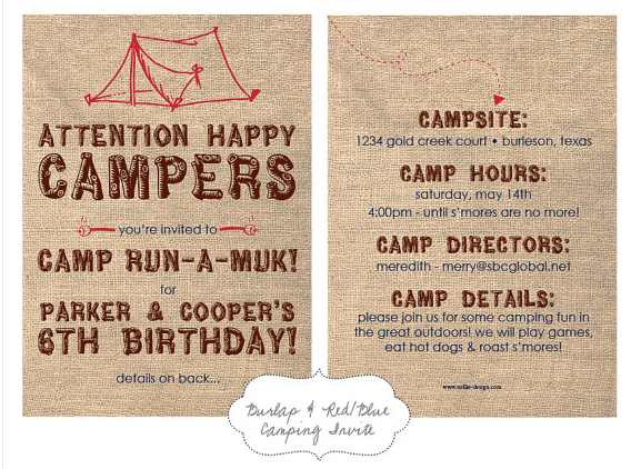 Camp party printables by nelliev2 | Cool Mom Picks