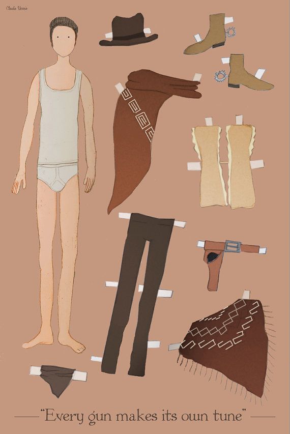 Clint Eastwood paper dolls by Claudia Varioso | Cool Mom Picks