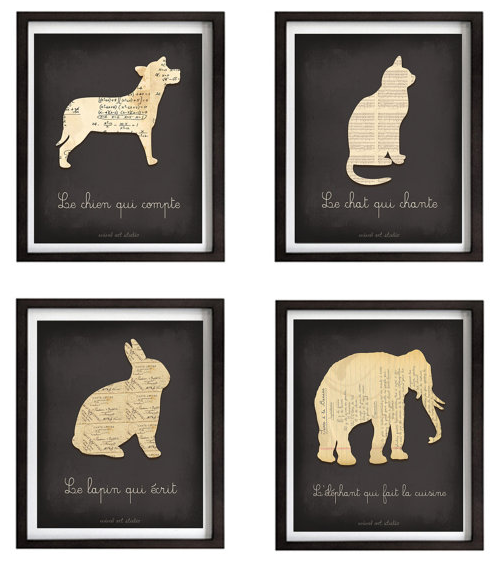 Coolest Kids' Furniture and Decor 2013 : French blackboard animal posters | Cool Mom Picks