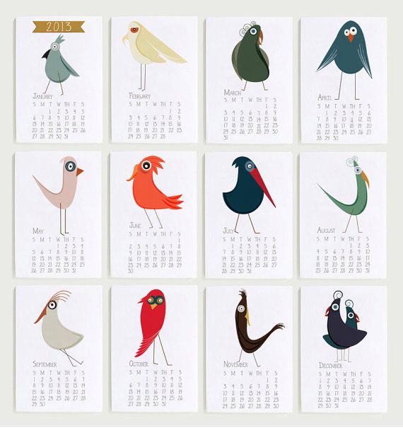 Funny birds calendar | modernPOP