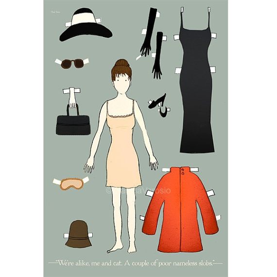 Holly Golightly paper doll by Claudia Varioso | cool mom picks