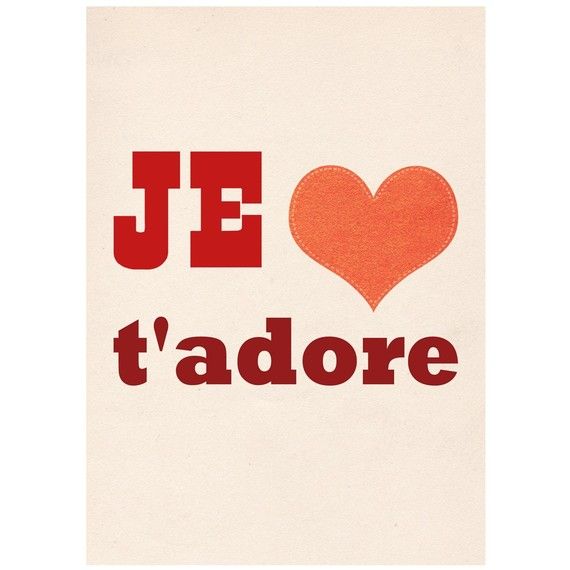 Je t'adore print on Etsy