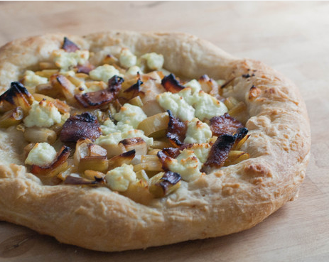 Father's Day brunch recipes: Leek bacon goat cheese pizza at food52