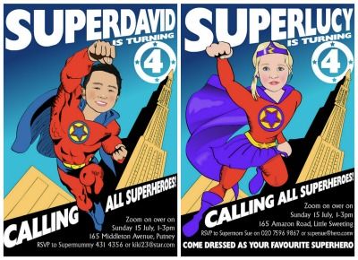 Personalized superhero invitations by Lucy Ford | Cool Mom Picks