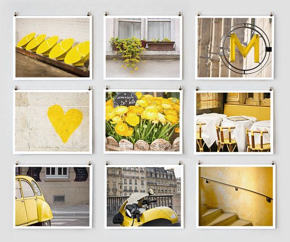Paris photography collection in yellow | Paris Print Shop