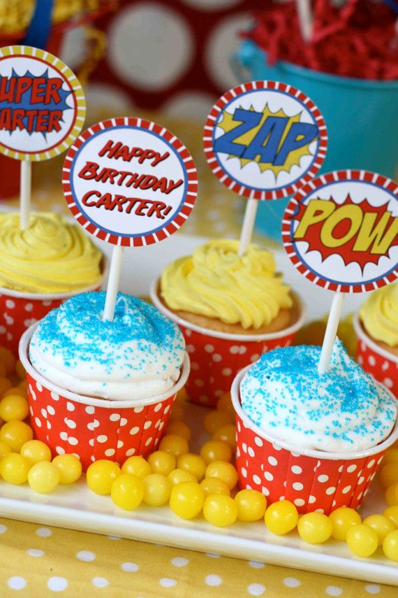 Printable superhero cupcake toppers | Cool Mom Picks