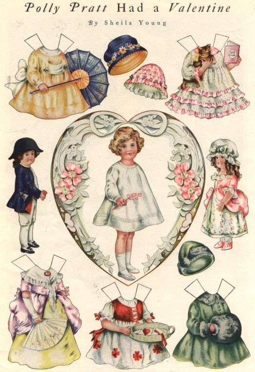 Valentine's Day paper dolls | Polly Pratt