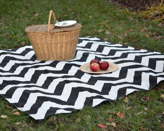 Chevron picnic blanket by Sewn Natural | Cool Mom Picks