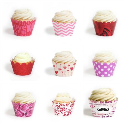 Valentine's Day cupcake wrappers | Dress My Cupcake