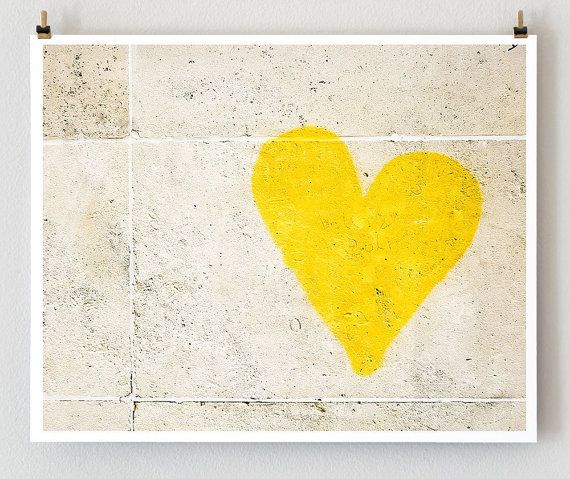 Valentine's gift: yellow heart photograph | Paris Print Shop