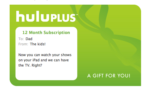 Hulu Plus gift subscription | Cool Mom Picks