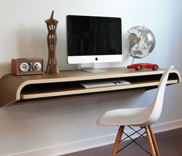 minimal float wall desk | cool mom tech