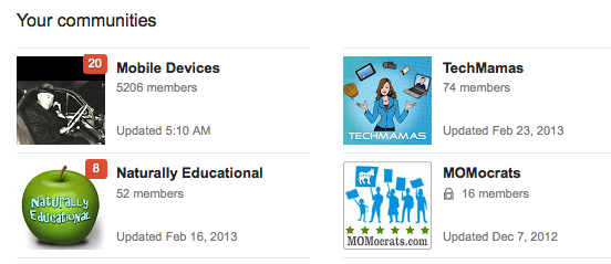 Google+ communities on Cool Mom Tech