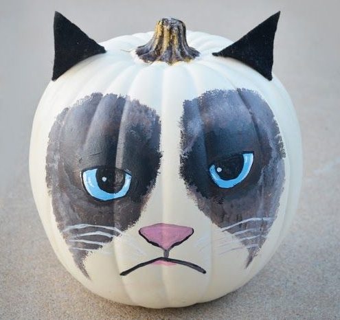 Grumpy Cat Halloween pumpkin from The Swell Life | Cool Mom Tech