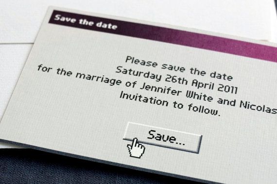 Geeky save the date wedding card by STHBlue | Cool Mom Tech