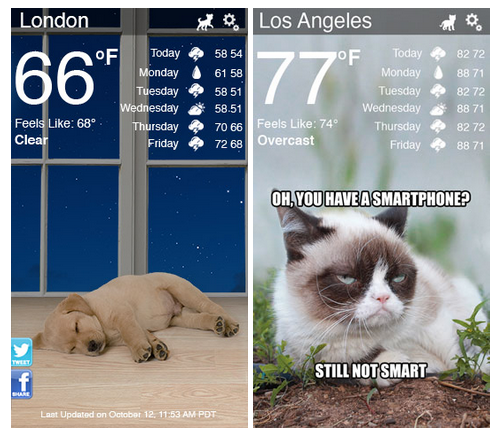 weather kitty and weather puppy app | cool mom tech