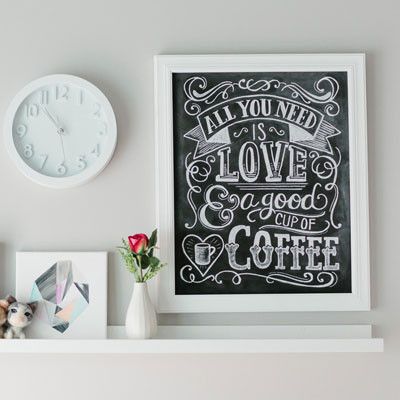 All you need is love and a good cup of coffee | affordable art prints for the kitchen