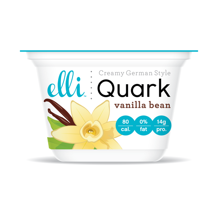 Perfect substitute for yogurt snack recipes: Elli Quark vanilla bean with no added sugar, artificial flavors or colors, or GMOs