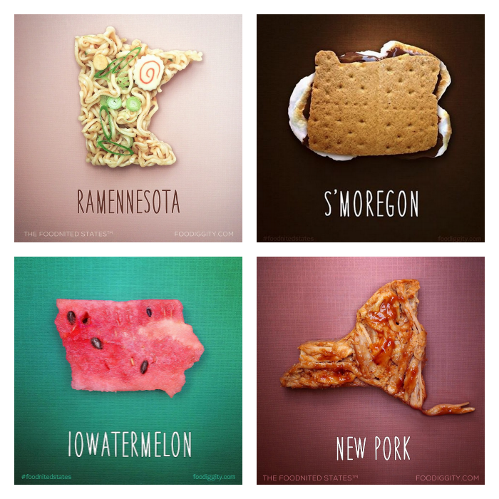 Food Diggity Instagram Feed: The Foodnited States series of  food art