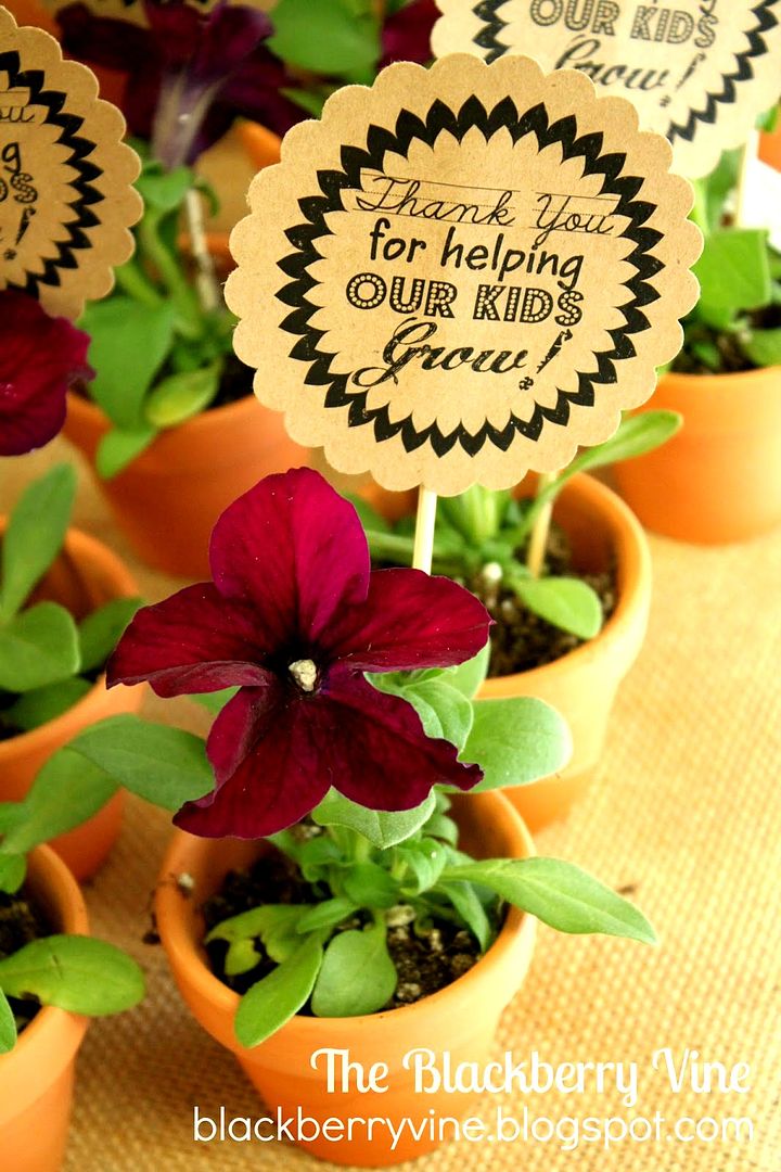 Free printable teacher card to go in a small potted herb | Blackberry Vine