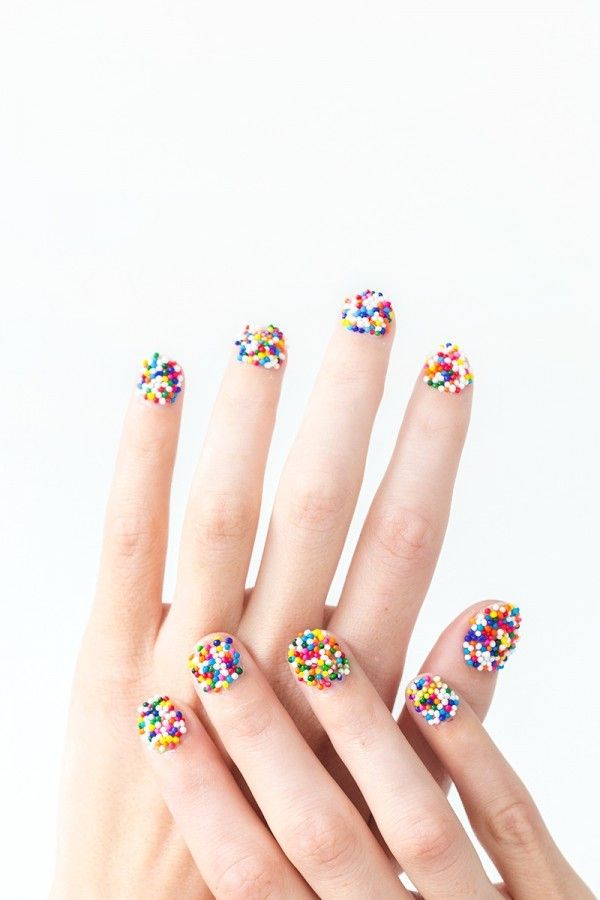 A sprinkle manicure tutorial - our kids would flip. |Studio DIY