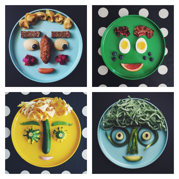 The Indigo Bunting on Instagram: Food art faces that she makes for her son