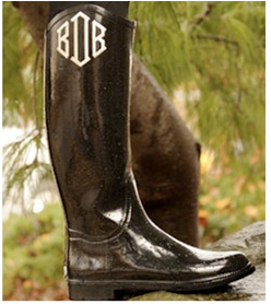 monogrammed rain boots