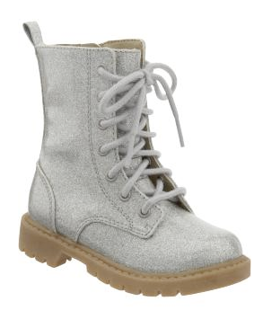 silver glitter baby boot