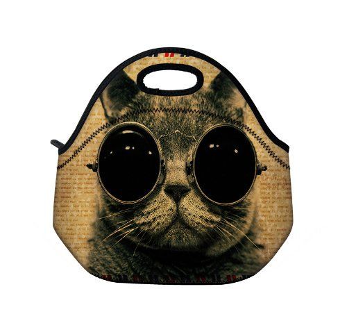 Cat wearing sunglasses lunch bag | Coolest lunch bags and boxes for back to school