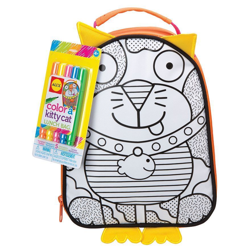 Color-a-kitty lunchbox by Alex | So cool for back to school