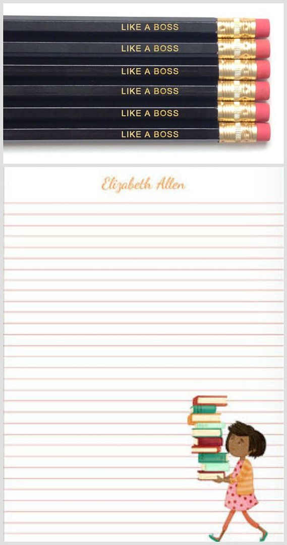 cool back to school gift: personalized stationery + like a boss pencils | back to school shopping guide