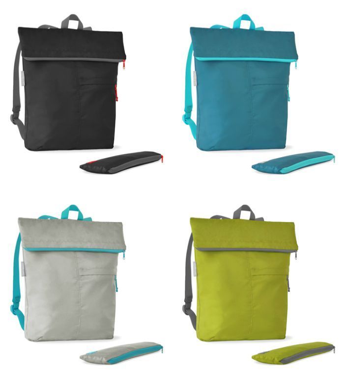Flip and tumble backpacks fold into their own lightweight pouches | back to school 2015