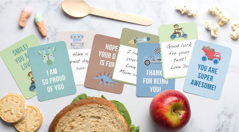 Free printable lunchbox notes from TinyMe