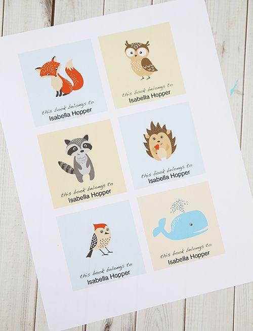 Free printable personalized bookplates for kids that you can customize. Too cute! | Alpha Mom 