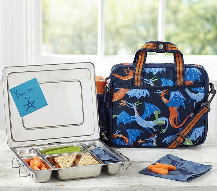 Navy Dragon Lunch Bag and Bento Set from PBK | Coolest lunch boxes and bags for back to school