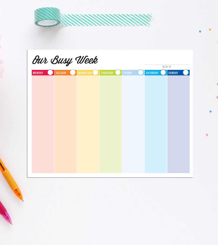 Modern printable weekly calendar planner on Etsy | best back to school printables