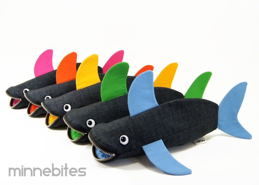 Handmade shark pencil cases from Minnebites | Cool Mom Picks back to school guide