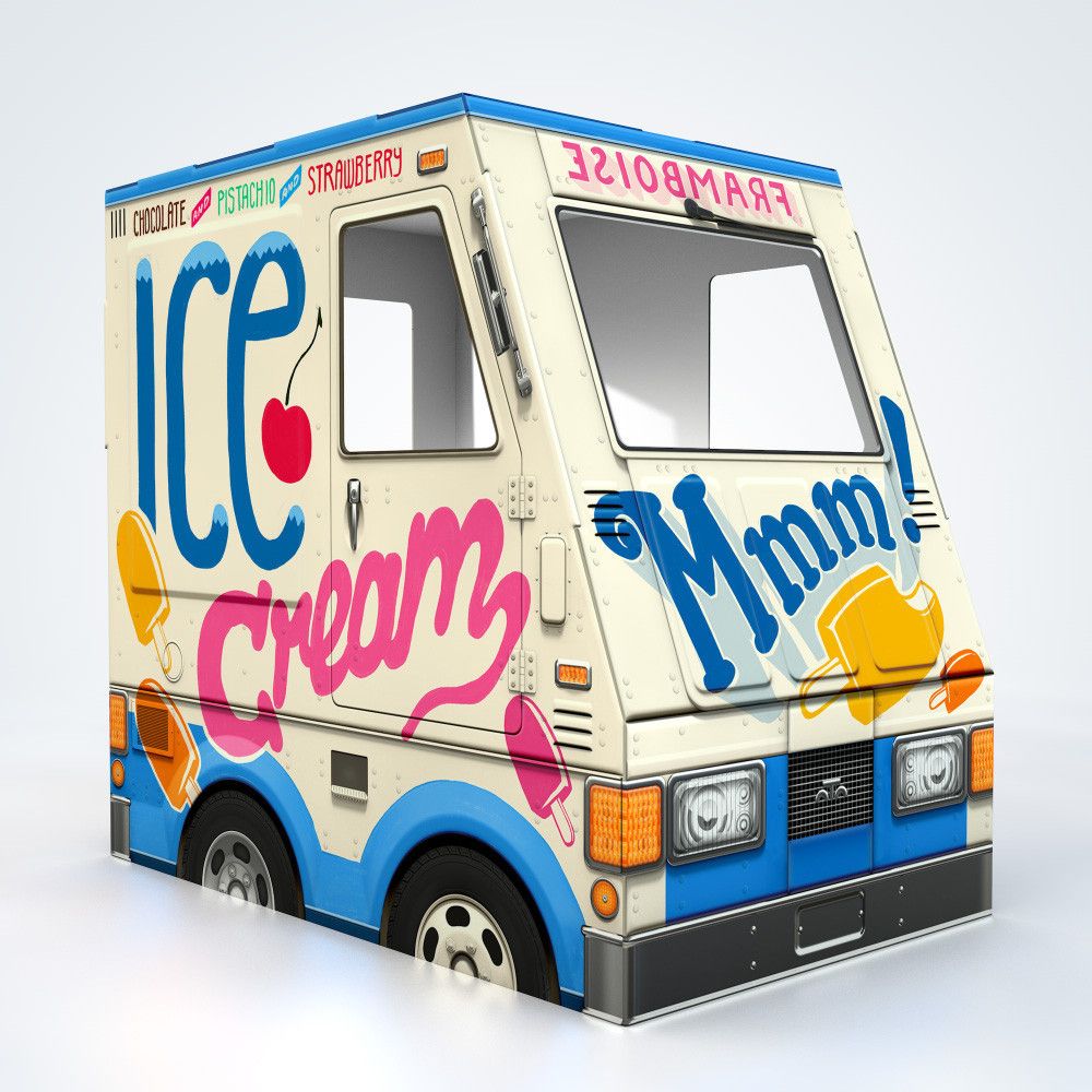 Gorgeous play cardboard ice cream truck for kids | OTO