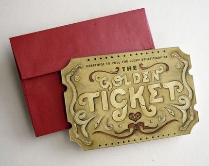 golden ticket father's day 
card