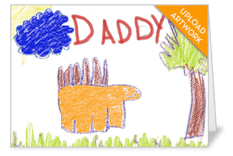 Personalized Father's Day card from kids' artwork