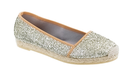 Stylish but comfortable shoes: glitter espadrilles at J Crew