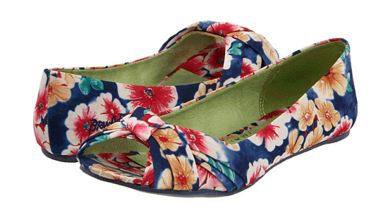 Stylish but comfortable: open-toed floral ballet flats